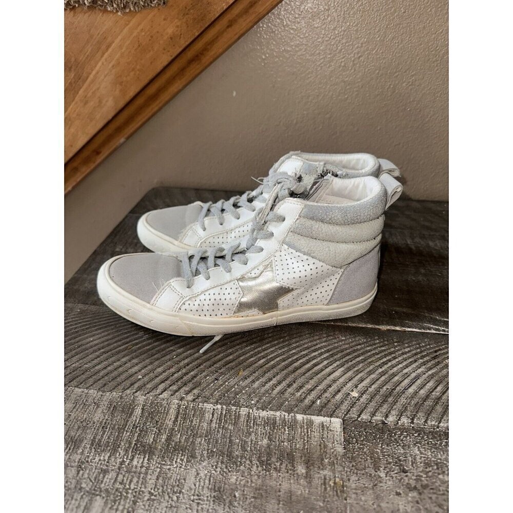 Kids' Patty High Top Sneaker In White Pebbled Multi Youth 5